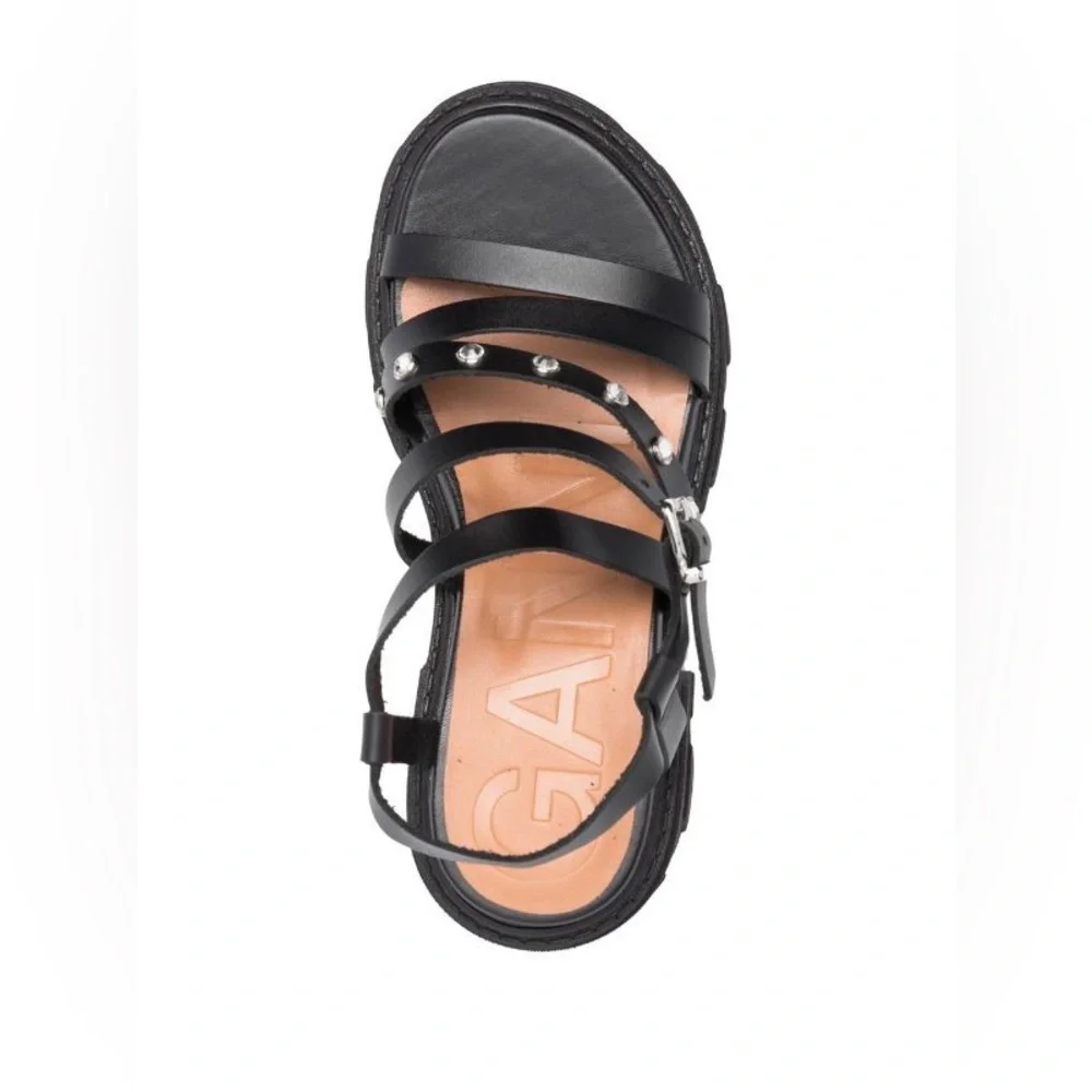 Ganni Black Platform Chunky Heel Sandals - Picture 3 of 8